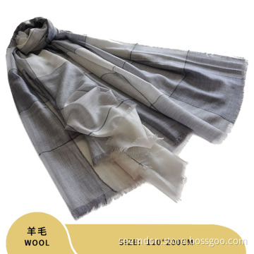 large ladies new style popular check wool shawl